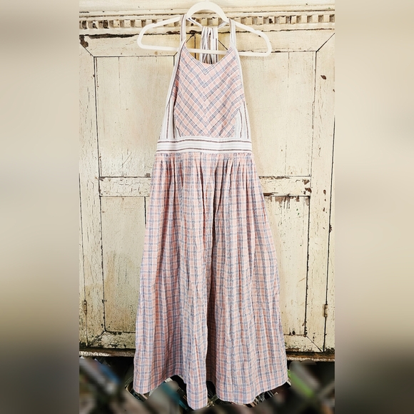Like New Free People x Color Theory Plaid Midi Dress Sz M $128 Retail - Picture 7 of 15